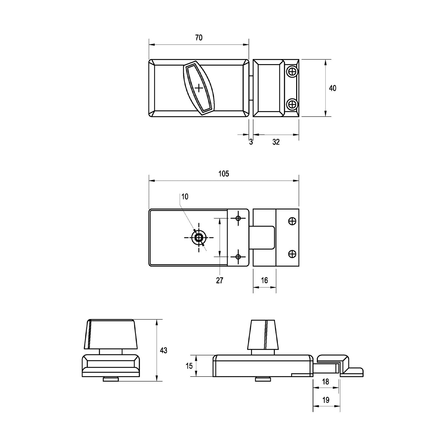 Metlam Easyfit Lock and Indicator Set - Available in Bolt Through and Screw Fix