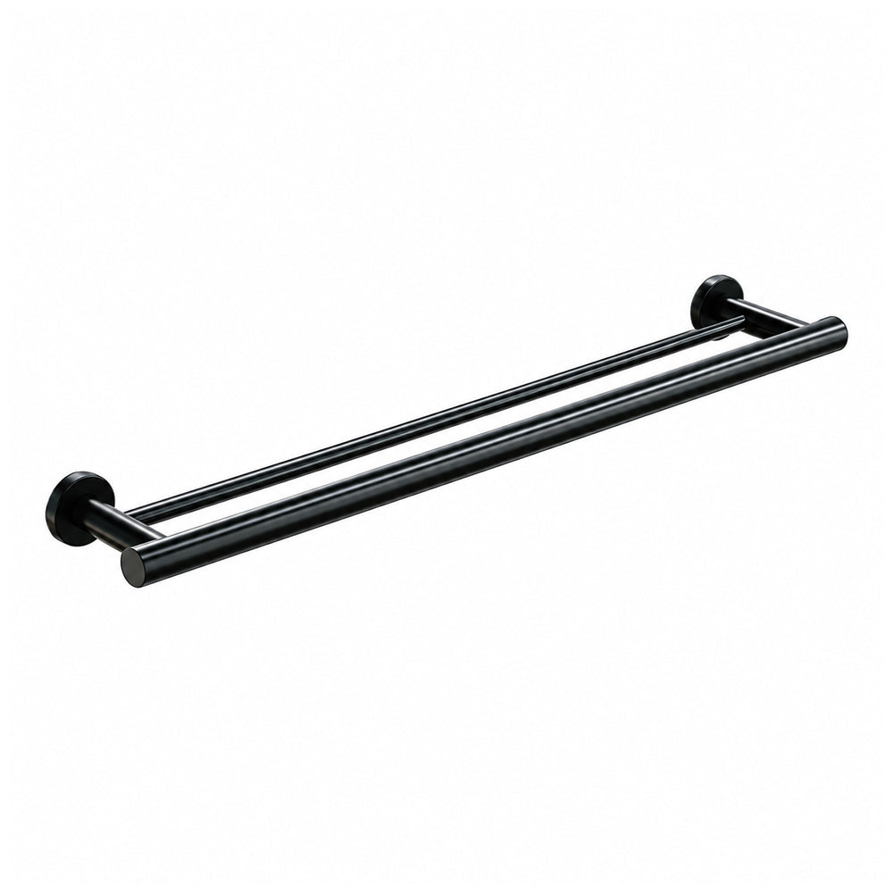 Metlam Double Towel Rail 635mm Designer Black ML2704_DESIGNER