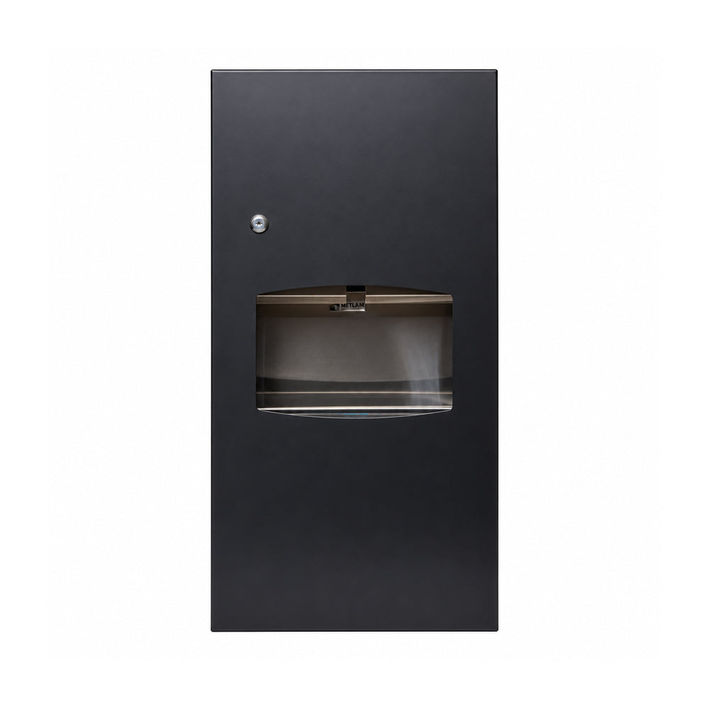 Metlam Paper Towel Dispenser And Waste Receptacle 6.5L Designer Black ML710_SM_MK2_DESIGNER