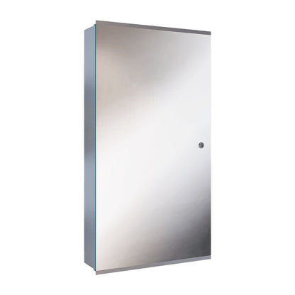 Metlam Surface Mounted Medicine Cabinet & Mirror Satin Stainless Steel ML781_SM_LOCKABLE