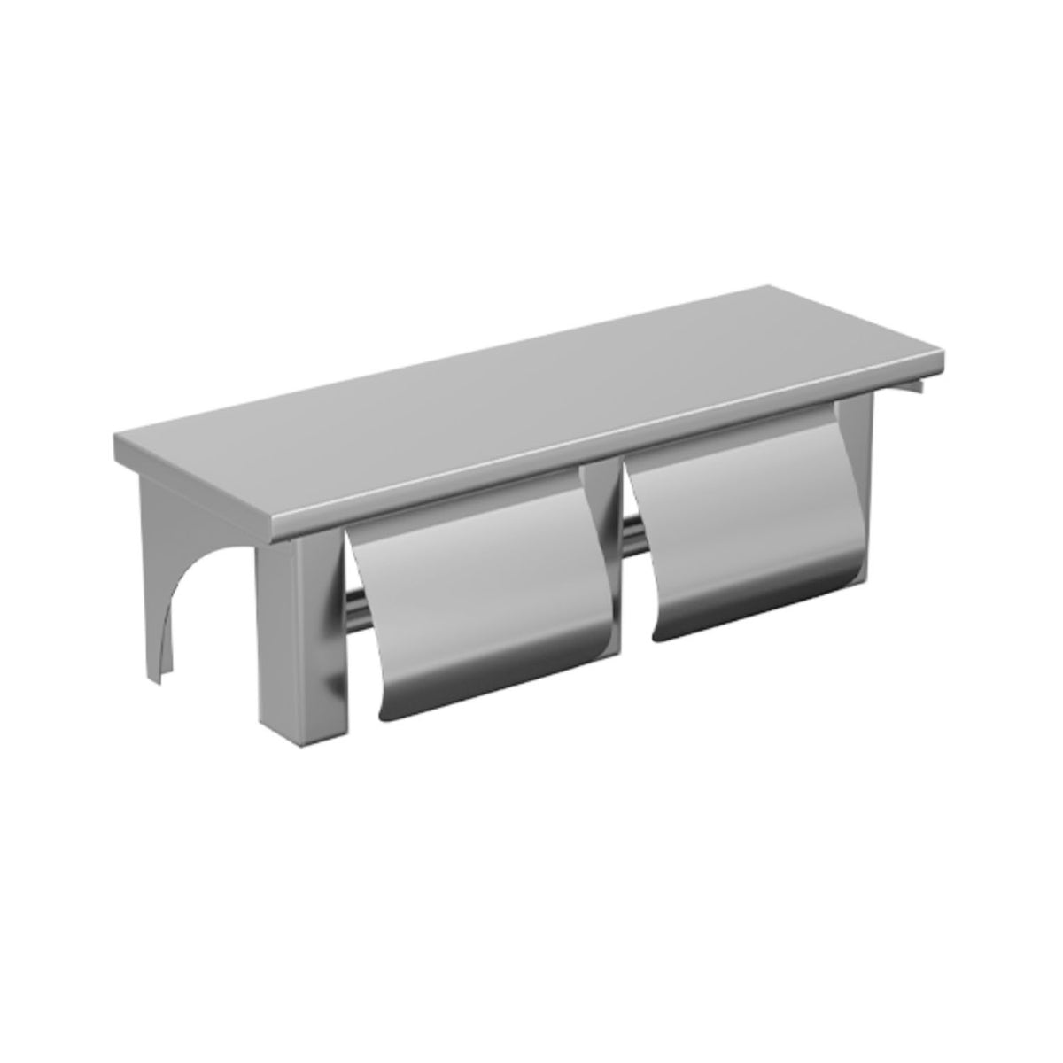 Metlam Double Toilet Roll Holder and Shelf Satin Stainless Steel ML949_375MM