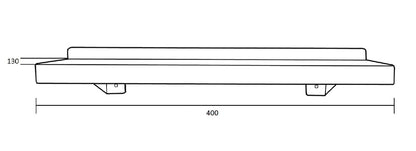 Metlam Utility Shelf 400x70x130mm Matt Black ML951_400SHELF_DESIGNER