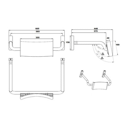 Metlam Vandal Proof Curved Rail Backrest - Available in Various Finishes