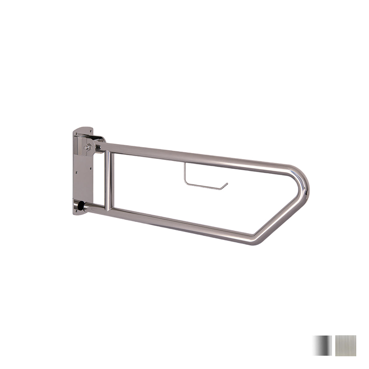 Metlam Click-Lock Pull Down Grab Rail with Toilet Roll Holder - Available in Various Finishes