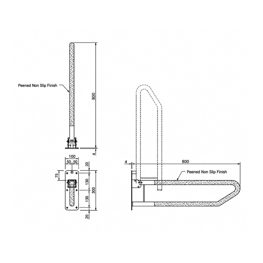 METMLR55PEEN|METMLR55SS|METMLR55PSS|Metlam Click-Lock Pull Down Grab Rail - Available in Various Finishes