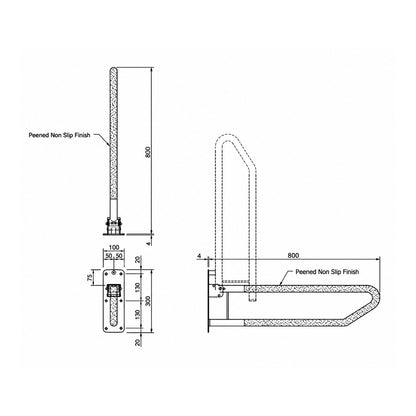 METMLR55PEEN|METMLR55SS|METMLR55PSS|Metlam Click-Lock Pull Down Grab Rail - Available in Various Finishes