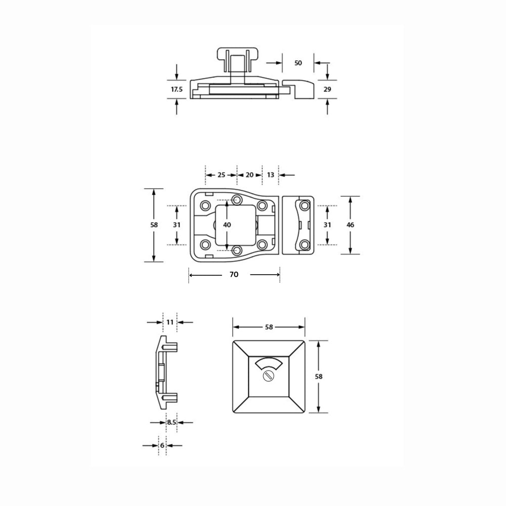 Metlam Moda Slide Lock and Emergency Release Indicator Set - Available in Various Finishes