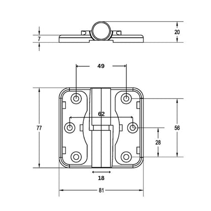 Metlam Moda Gravity Hinge Antimicrobial - Available in Left and Right Hand