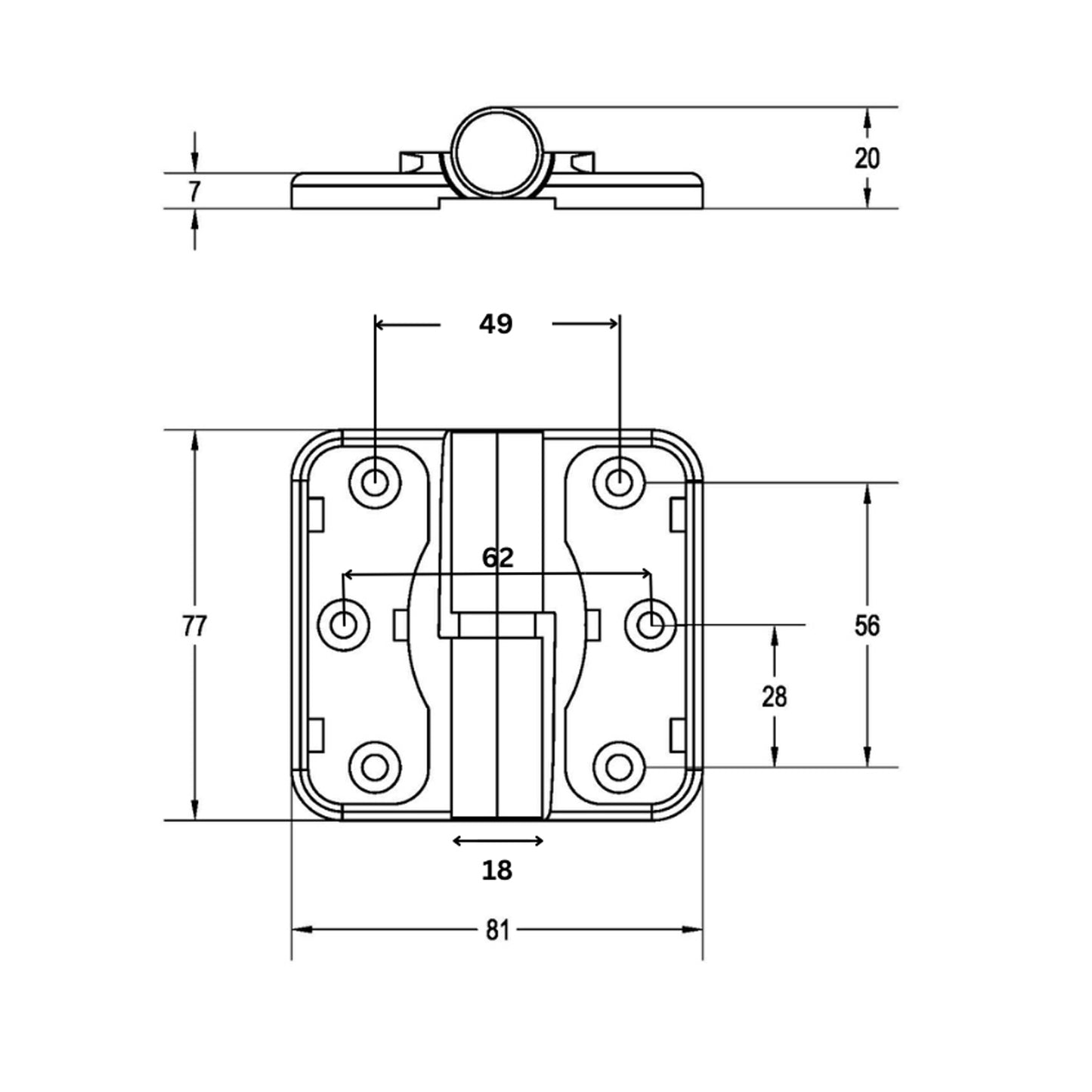 Metlam Moda Gravity Hinge Concealed Fix Satin Chrome Plate - Available in Left and Right Hand