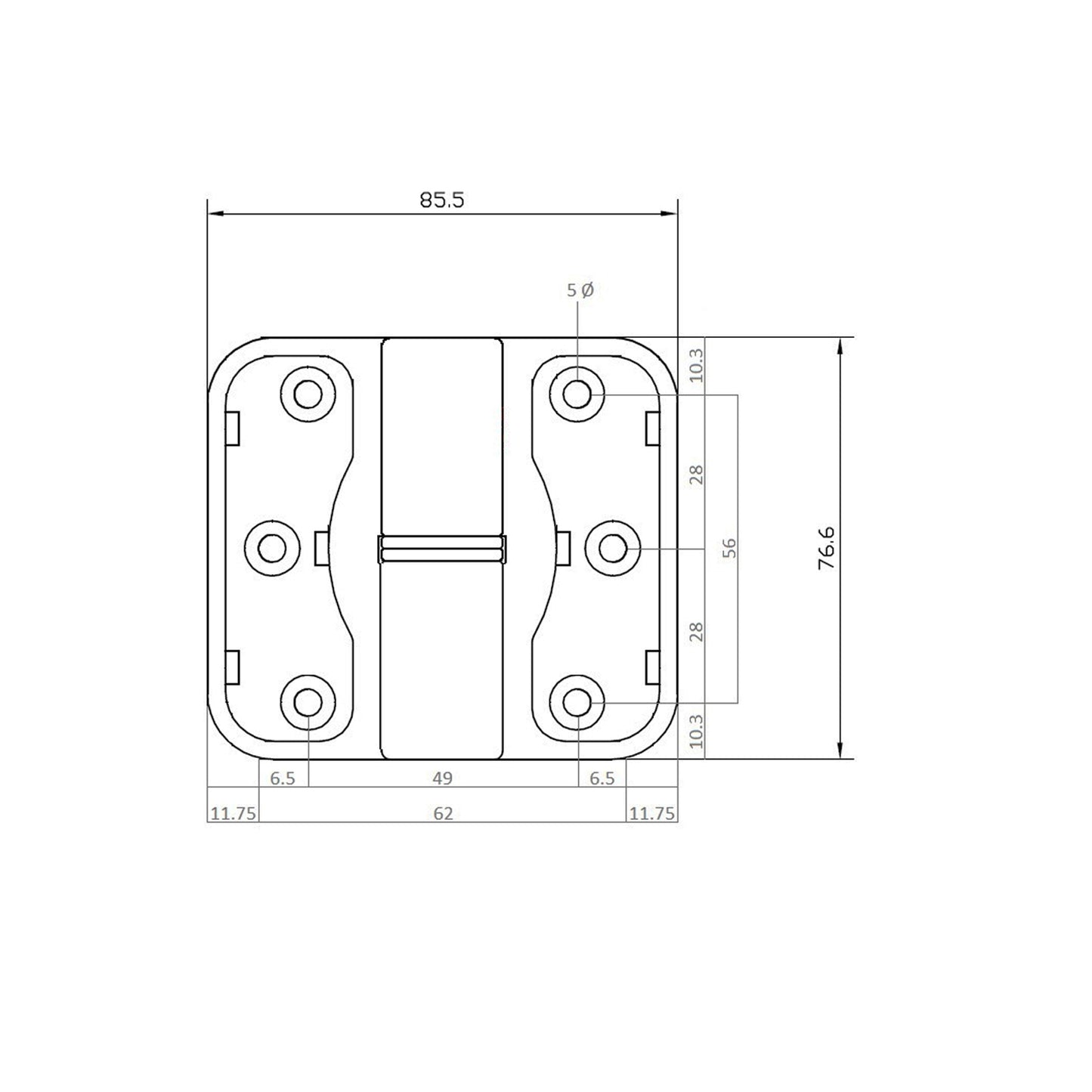 Metlam Moda Spring Hinge - Available in Various Handing and Fixings
