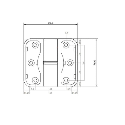 Metlam Moda Spring Hinge - Available in Various Handing and Fixings