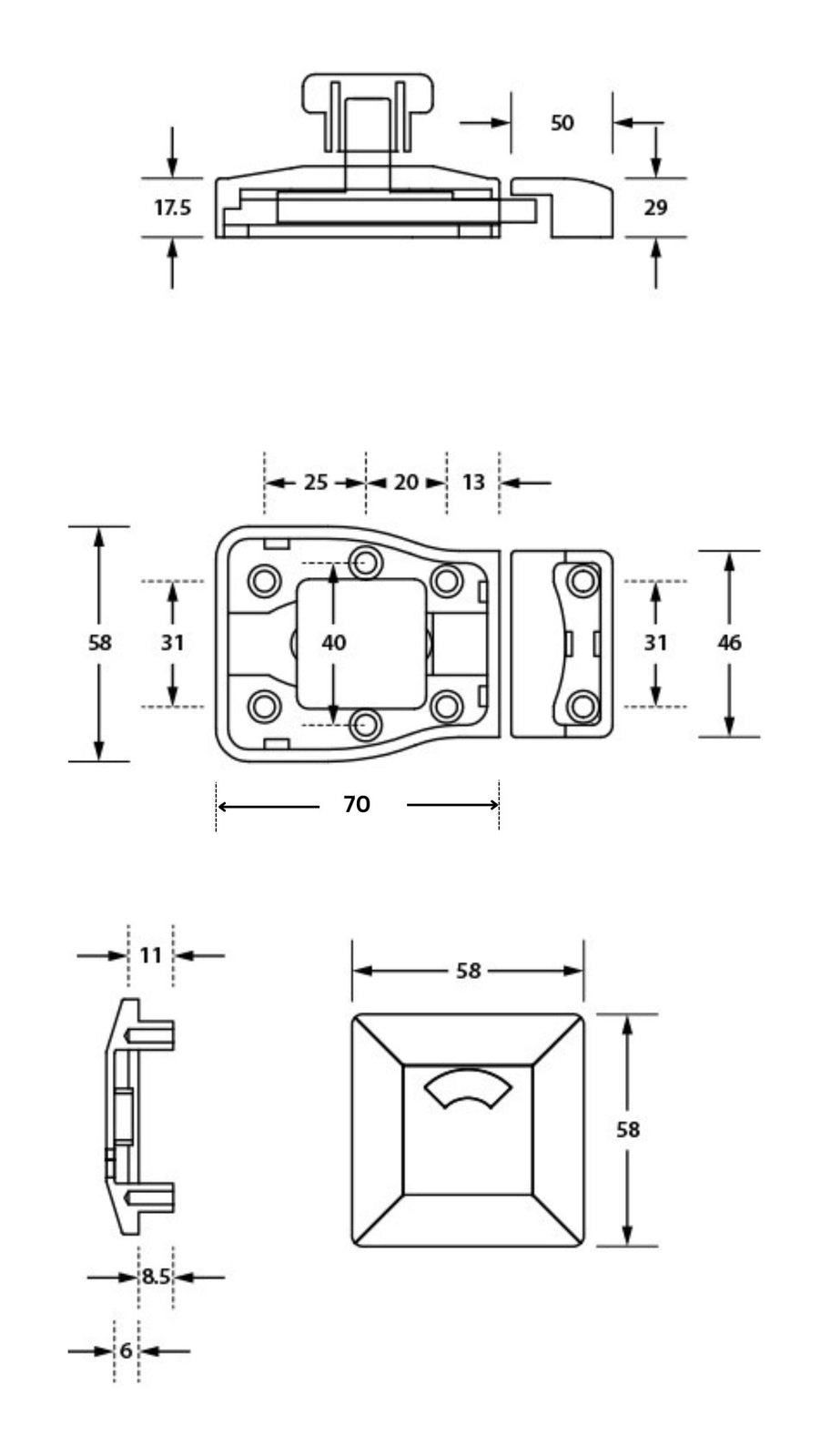 Metlam Moda Lock and Indicator Set Antimicrobial Coated MODA_LOCK_ANMB