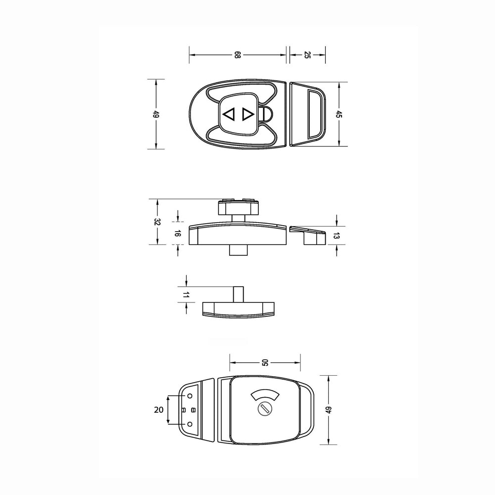 Metlam Sera Slide Lock and Emergecy Release Indicator Set - Available in Various Finishes
