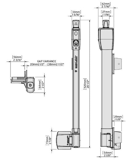 D&D Magna Latch Top Pull White ML3TPKAWT