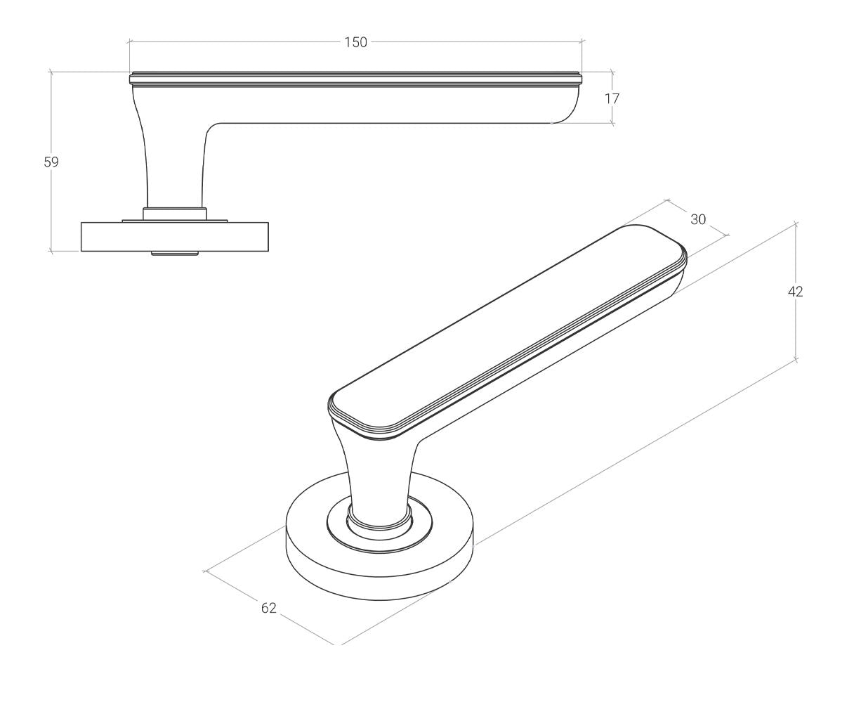 Momo Aspen Door Lever Handle Set Lever Only - Available in Various Finishes