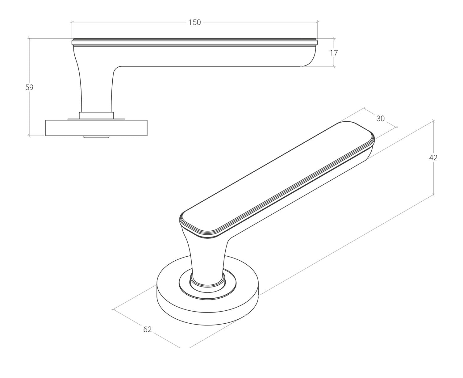 Momo Aspen Door Lever Mortice Lock Passage Set - Available in Various Finishes