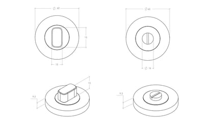 Momo Aspen Door Lever Handle on Round Rose Privacy Set - Available in Various Finishes