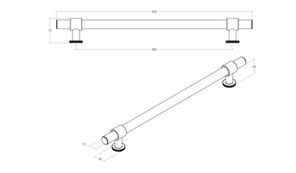 Momo Belgravia Knurled Entrance Door Pull Handle - Available in Various Finishes|MOMOBLGEPBNZ|MOMOBLGEPBSB|MOMOBLGEPDKB|MOMOBLGEPDBB|MOMOBLGEPDBR|MOMOBLGEPMBL