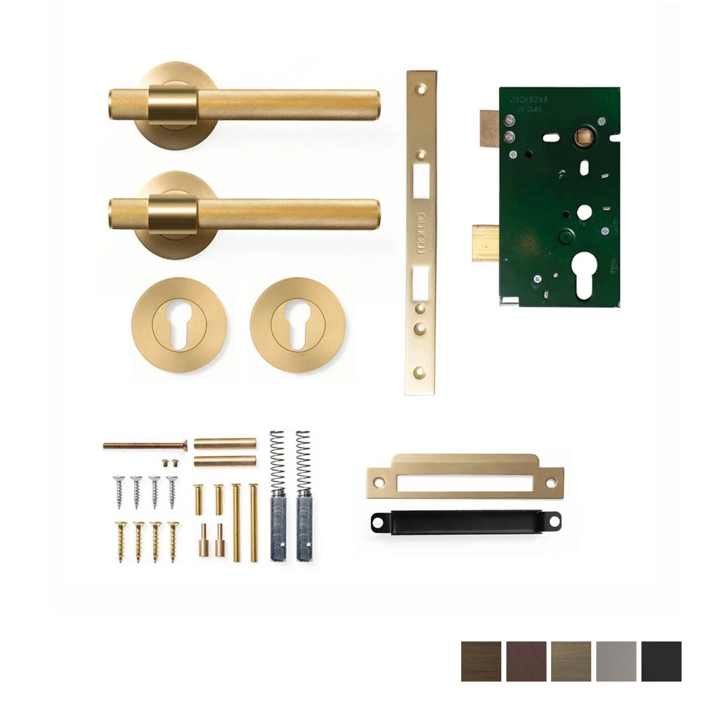 Momo Belgravia Door Handle Lever Solid Brass Mortice Entrance Set - Available in Various Finishes