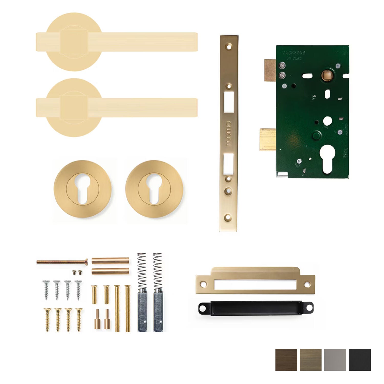 Momo Belgravia Lined Lever Solid Brass Mortice Entrance Set - Available in Various Finishes