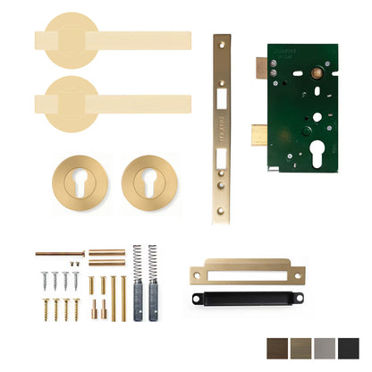 Momo Belgravia Lined Lever Solid Brass Mortice Entrance Set - Available in Various Finishes