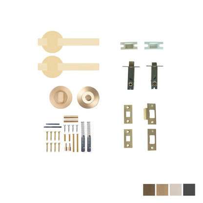 Momo Belgravia Lined Lever Solid Brass Tubular Latch Privacy Set - Available in Various Finishes