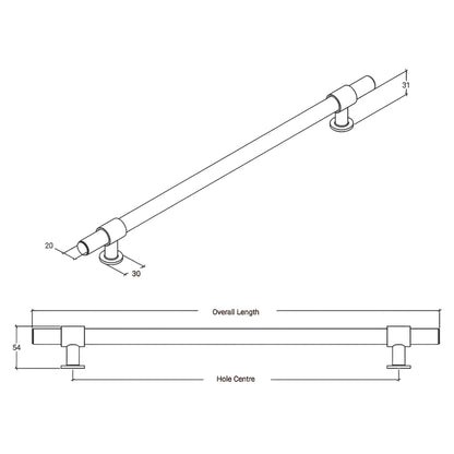 Momo Belgravia Lined 416mm Solid Brass Appliance Pull - Available in Various Finishes|MOMOBLGLNAP416BNZ|MOMOBLGLNAP416BSB|MOMOBLGLNAP416DBB|MOMOBLGLNAP416DBR|MOMOBLGLNAP416MBL