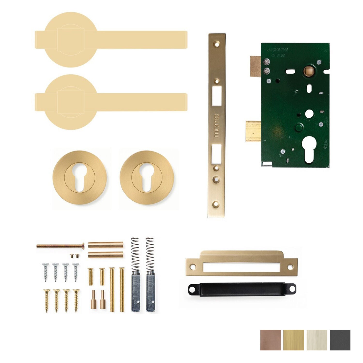 Momo Belgravia Plain Solid Brass Lever Entrance Set - Available in Various Finishes