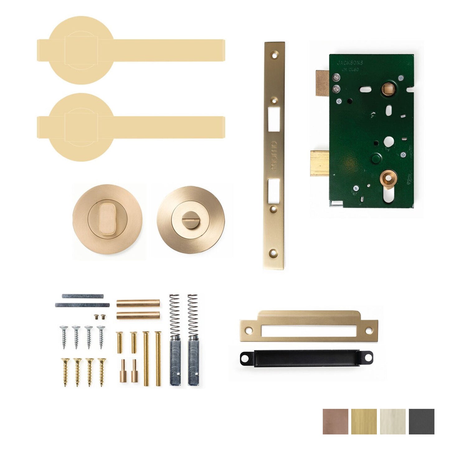 Momo Belgravia Plain Solid Brass Lever Mortice Lock Privacy Set - Available in Various Finishes