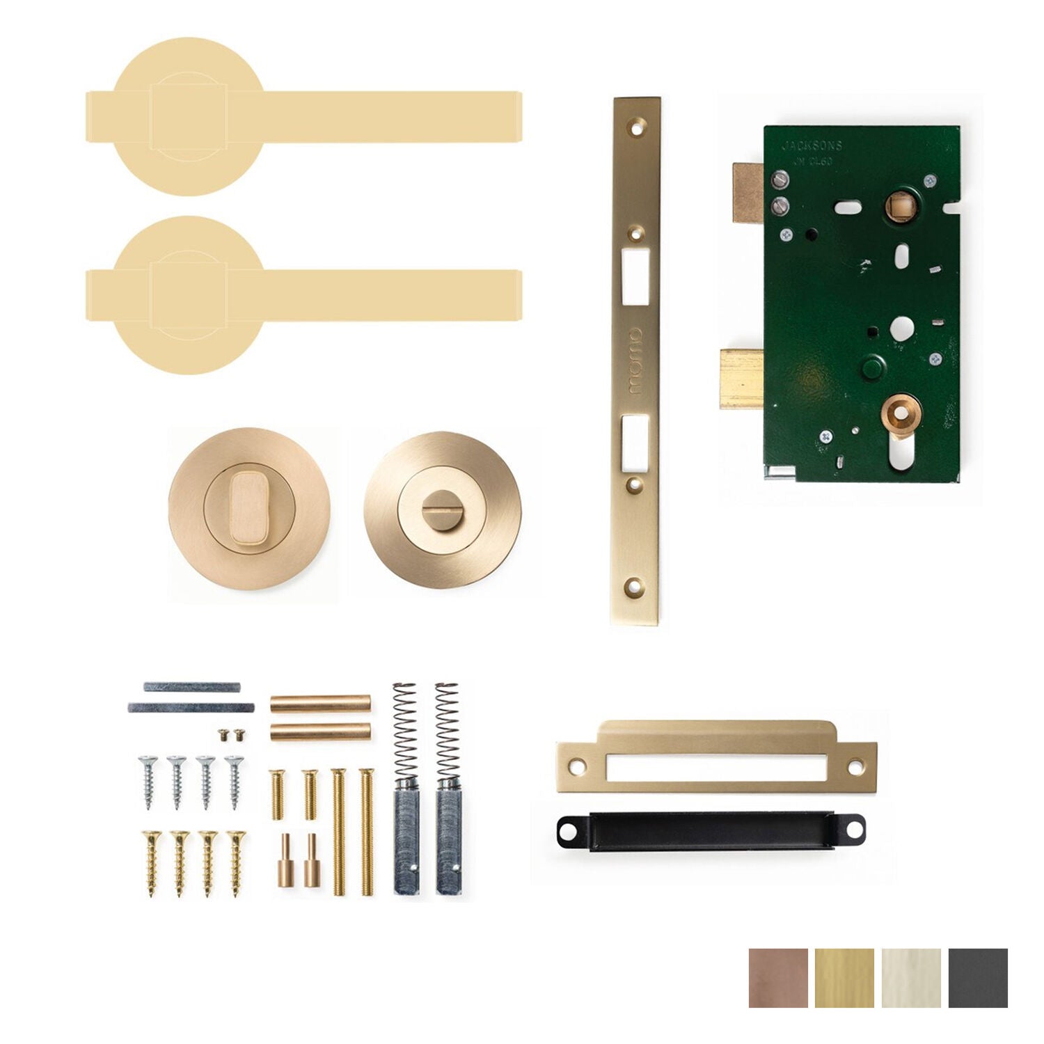 Momo Belgravia Plain Solid Brass Lever Mortice Lock Privacy Set - Available in Various Finishes