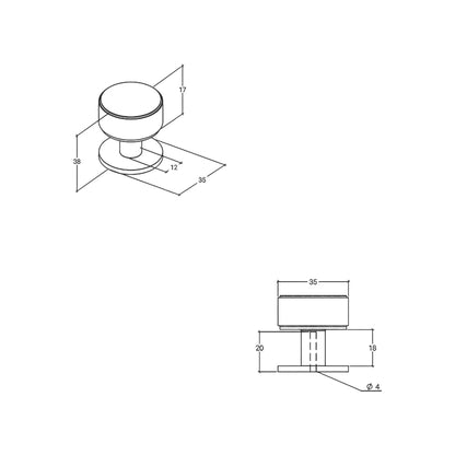 Momo Belgravia Plain 35mm Solid Brass Round Knob - Available in Various Finishes|MOMOBLGPL035BNZ|MOMOBLGPL035BSB|MOMOBLGPL035DBB|MOMOBLGPL035DBR|MOMOBLGPL035MBL