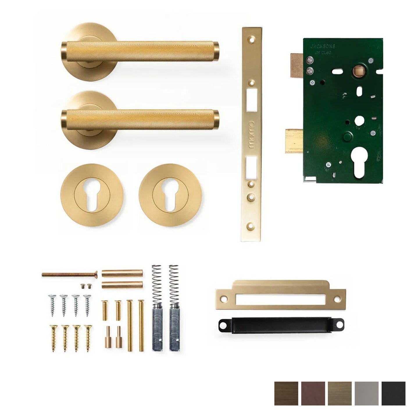 Momo Bellevue Solid Brass Knurled Lever Entrance Set - Available in Various Finishes