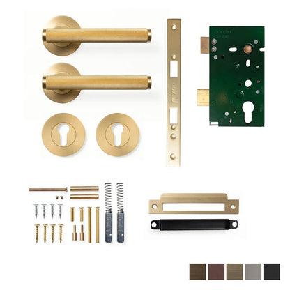 Momo Bellevue Solid Brass Knurled Lever Entrance Set - Available in Various Finishes