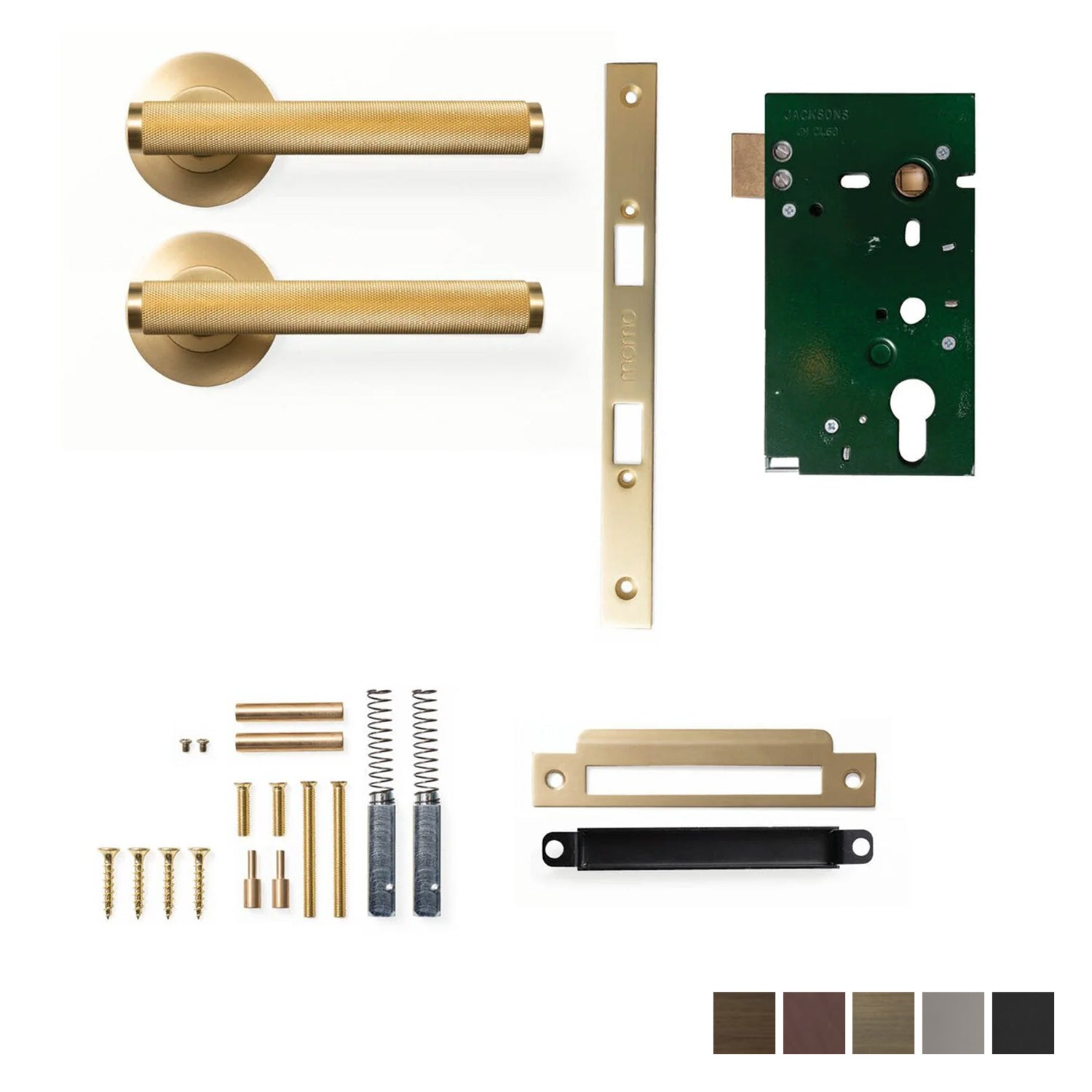 Momo Bellevue Solid Brass Knurled Mortice Lock Passage Lever Set - Available in Various Finishes
