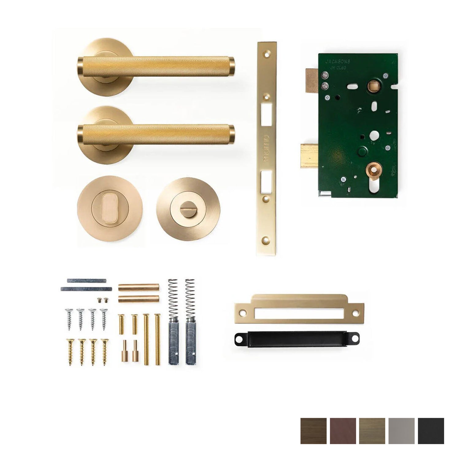 Momo Bellevue Knurled Mortice Lock Privacy Lever Set - Available in Various Finishes