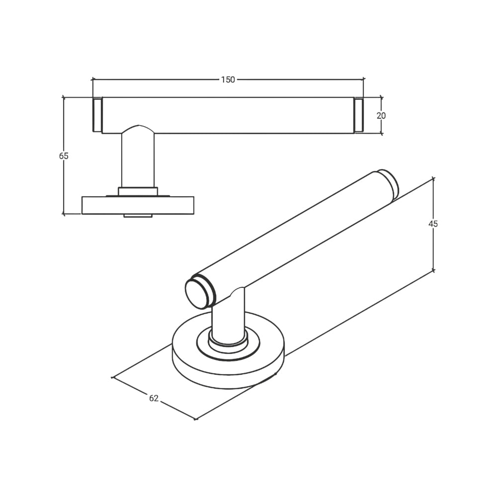 Momo Bellevue Knurled Tubular Latch Passage Lever Set - Available in Various Finishes|MOMOBVKNTPASBNZ|MOMOBVKNTPASBSB|MOMOBVKNTPASDBB|MOMOBVKNTPASDBR|MOMOBVKNTPASMBL|MOMOBVKNTPASDKB