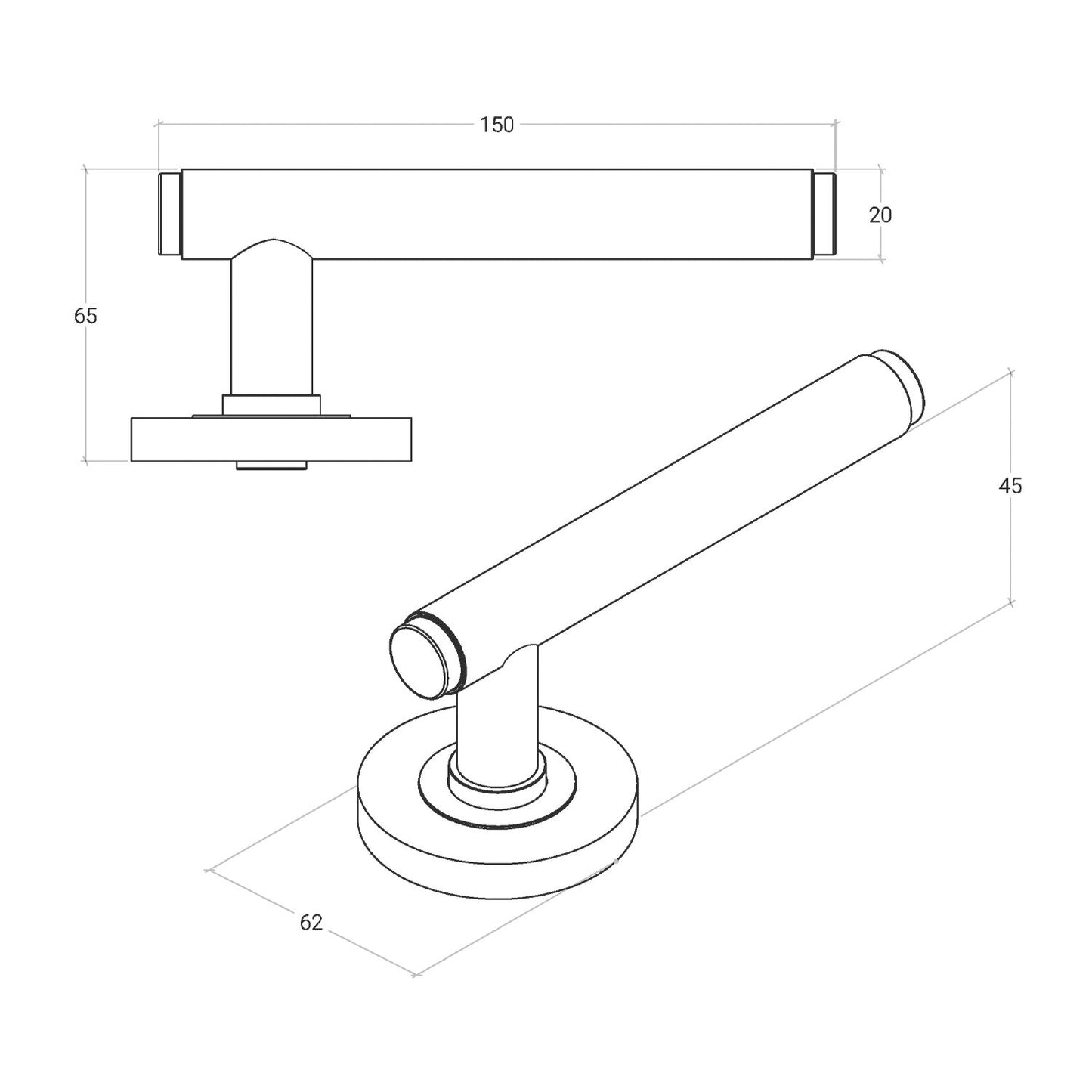 Momo Bellevue Solid Brass Lined Tubular Latch Passage Lever Set - Available in Various Finishes