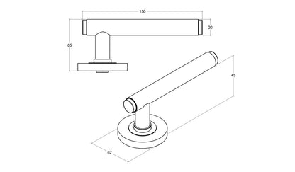 Momo Bellevue Knurled Door Lever Handle on Round Rose - Available in Various Finishes|MOMOBVLHKNBNZ|MOMOBVLHKNBSB|MOMOBVLHKNDBB|MOMOBVLHKNDBR|MOMOBVLHKNMBL|MOMOBVLHKNDKB