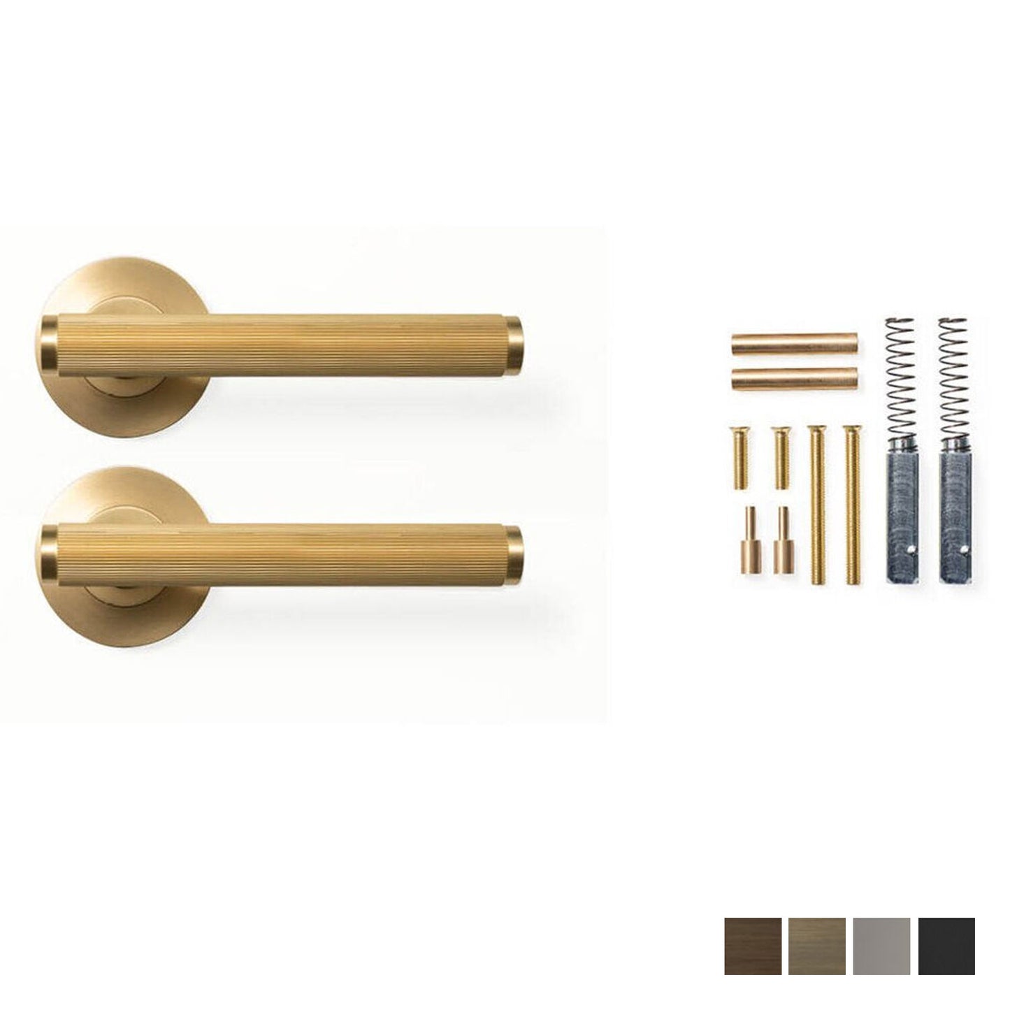 Momo Bellevue Lined Door Lever Handle on Round Rose - Available in Various Finishes