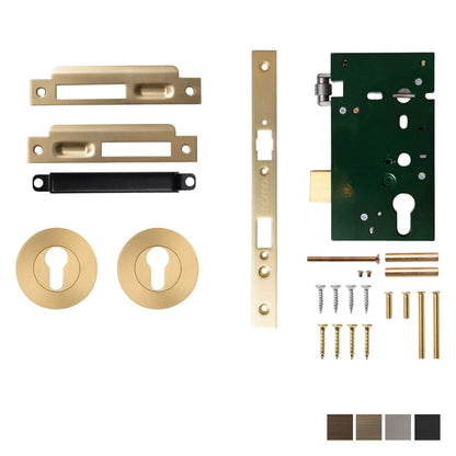 Momo Roller Mortice Solid Brass Entrance Set - Available in Various Finishes