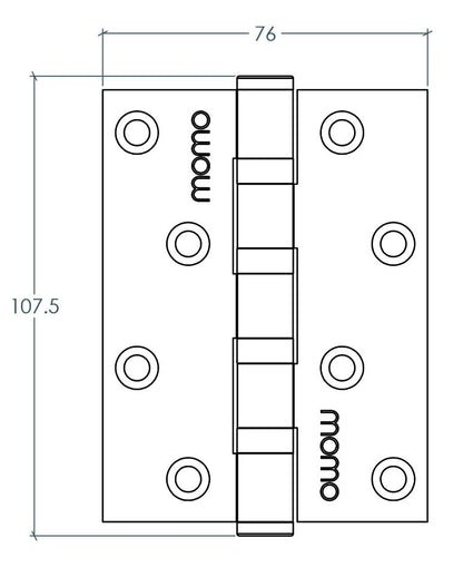 Momo Door Hinge 100x76mm - Available in Various Finishes