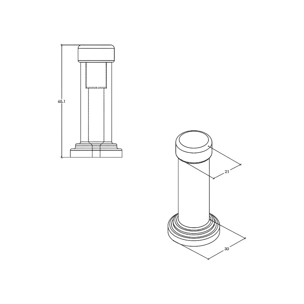 Momo Handles Solid Brass Door Stop - Available in Various Finishes| MOMOMHSBDSBNZ| MOMOMHSBDSBSB| MOMOMHSBDSDKB| MOMOMHSBDSDBB| MOMOMHSBDSDBR| MOMOMHSBDSMBL|