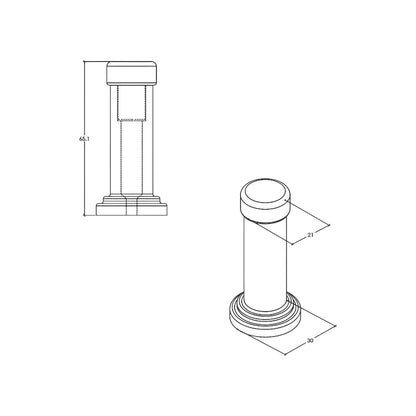 Momo Handles Solid Brass Door Stop - Available in Various Finishes| MOMOMHSBDSBNZ| MOMOMHSBDSBSB| MOMOMHSBDSDKB| MOMOMHSBDSDBB| MOMOMHSBDSDBR| MOMOMHSBDSMBL|