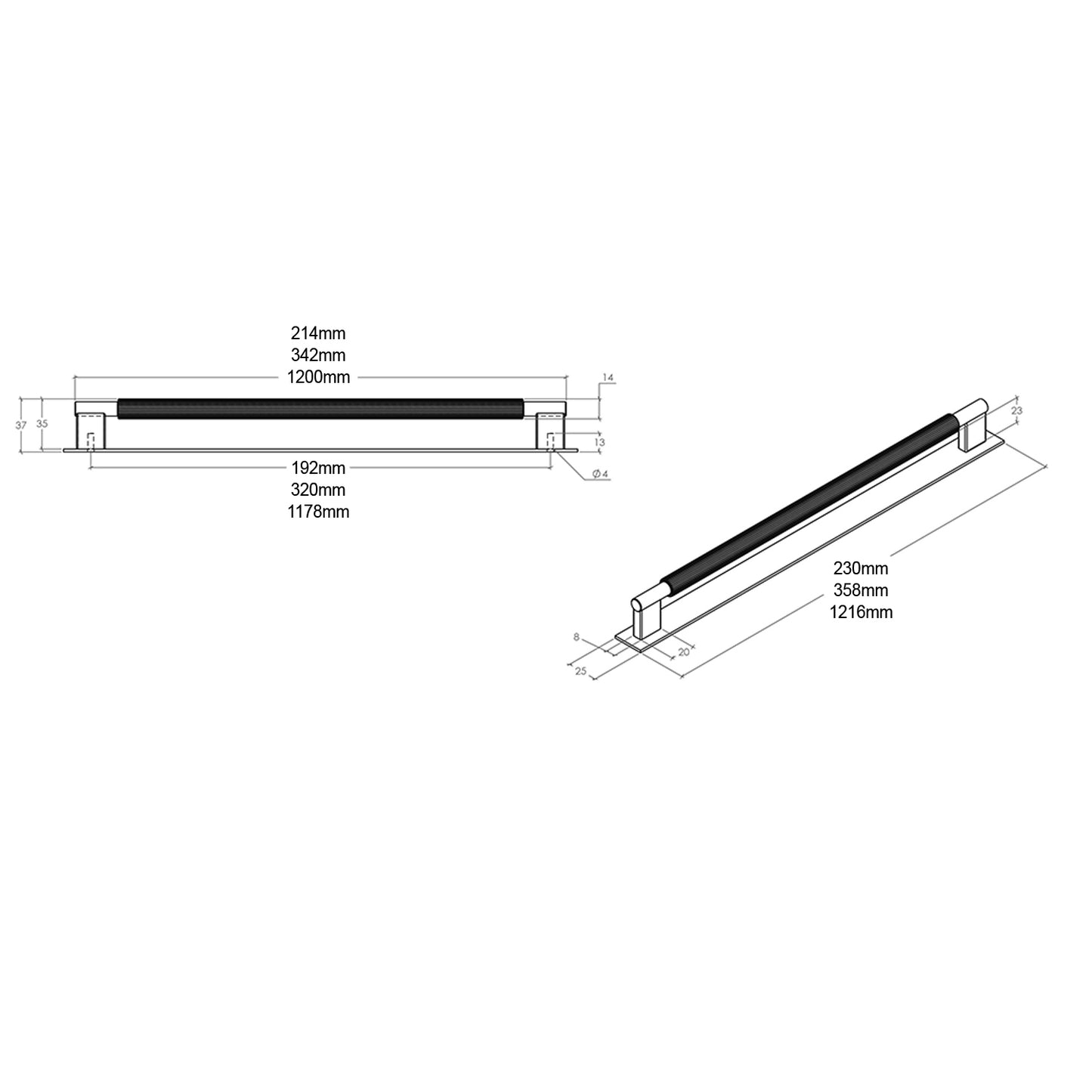 Momo Arpa D Handle and Backplate - Available in Various Sizes and Finishes