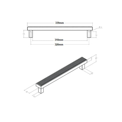 Momo Barrington Bar Handle 320mm CTC - Available in Various Finishes