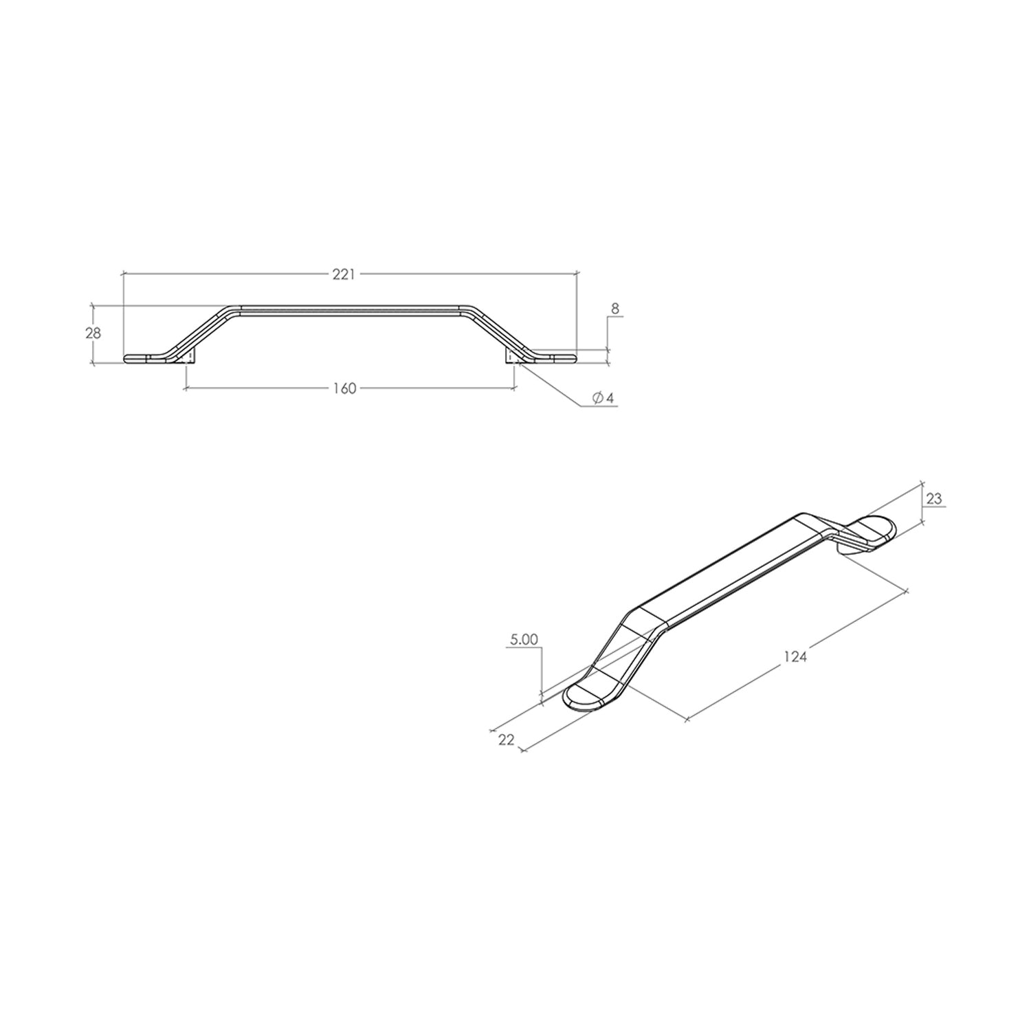 Momo Belt D Handle 160mm - Available in Various Finishes