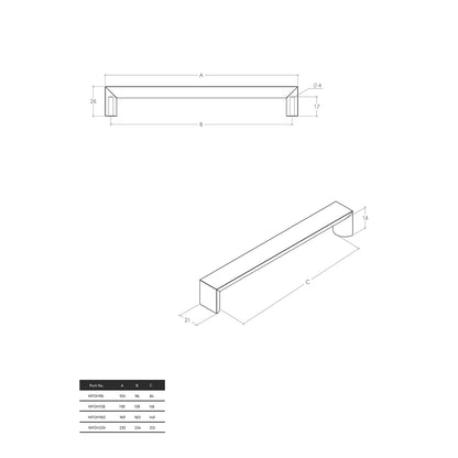Momo Boston D Handle Dull Brushed Nickel - Available in Various Sizes