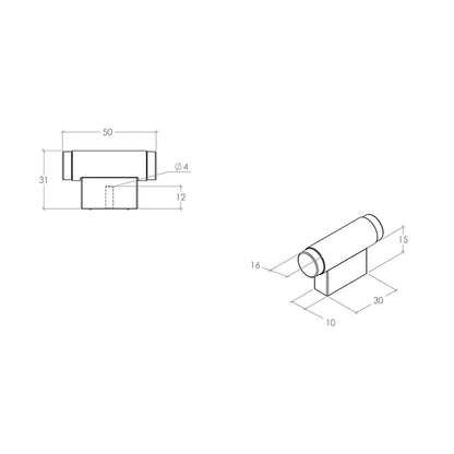 Momo Brighton Knurled T Knob 50mm - Available in Various Finishes