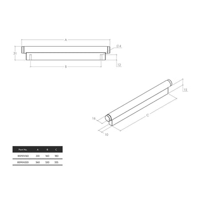 Momo Brighton Knurled Pull Handle - Available in Various Finishes and Sizes