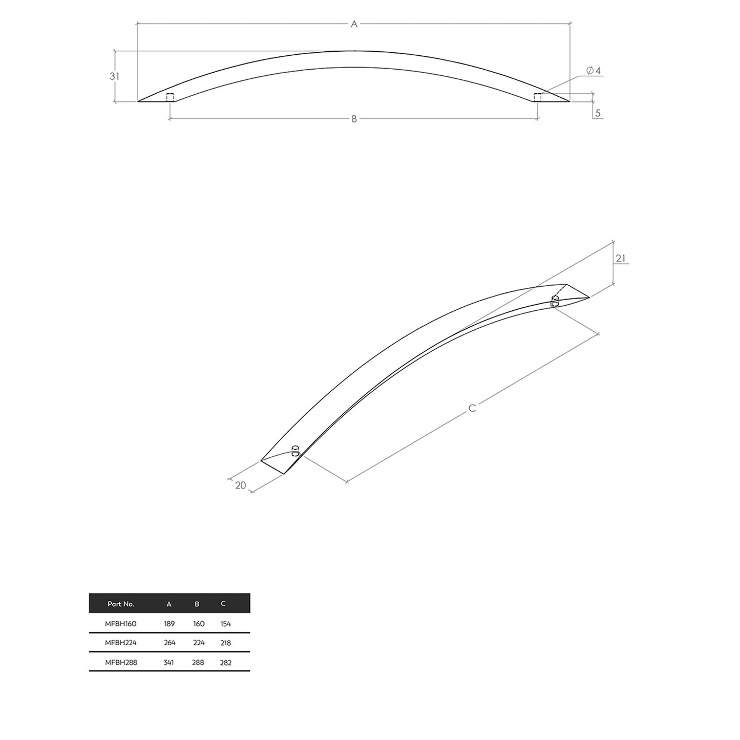 Momo Caserta Bow Handle - Available in Various Finishes and Sizes